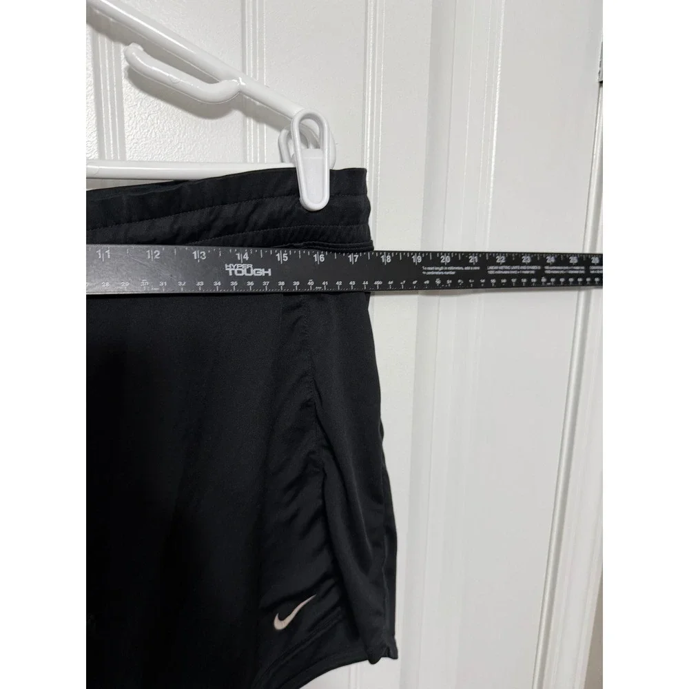 Nike‎ Athletic Shorts Womens Large Black Drawstring Waist Swoosh Logo 5822